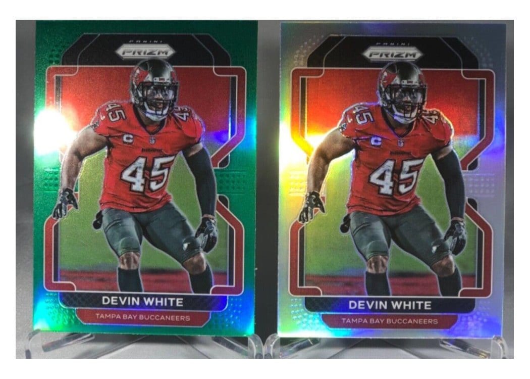 2021 Panini Prizm Base Set Devin White Green Prizm #296 card