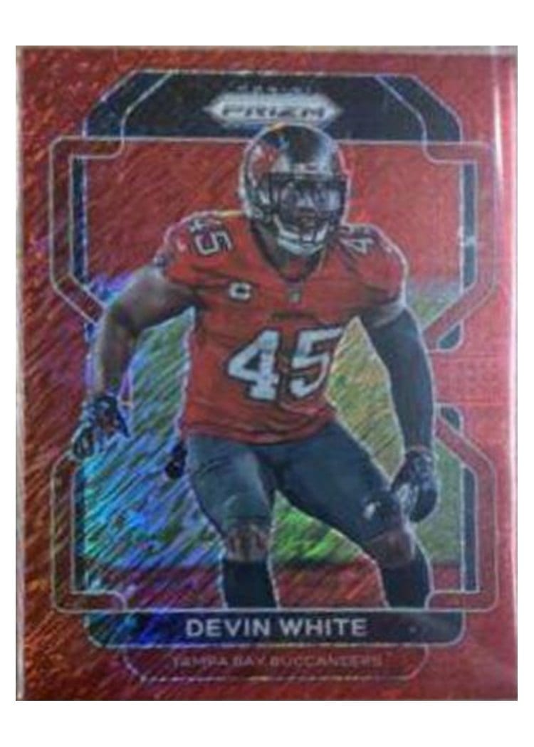 2021 Panini Prizm Base Set Devin White Red Shimmer #296 card