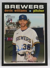 2020 Topps Heritage Real One Autographs Devin Williams #ROA-DW card