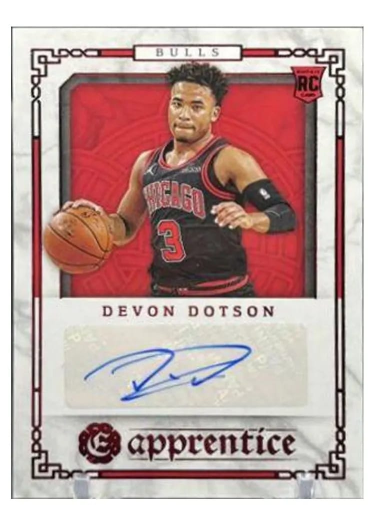 2020-21 Panini Chronicles Apprentice Signatures Devon Dotson Red #APR-DDO card