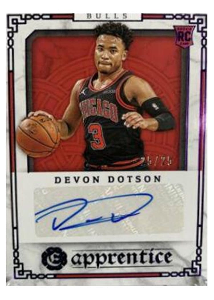 2020-21 Panini Chronicles Apprentice Signatures Devon Dotson #APR-DDO card