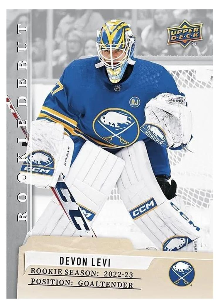 2023-24 Upper Deck Rookie Debut Base Set Devon Levi #4 card