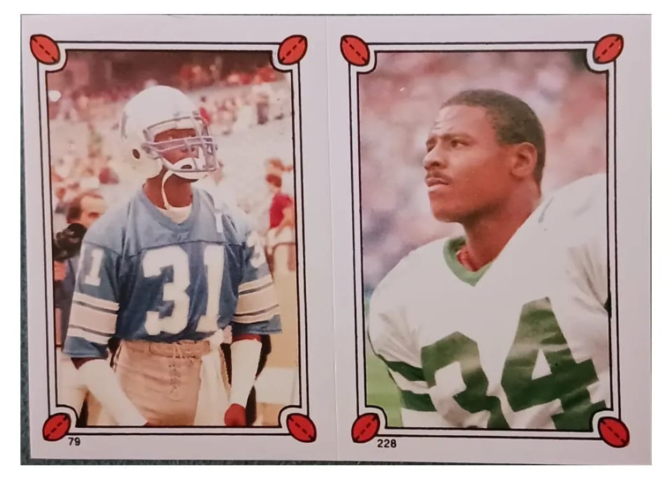 1987 Topps Stickers Devon Mitchell, Johnny Hector card