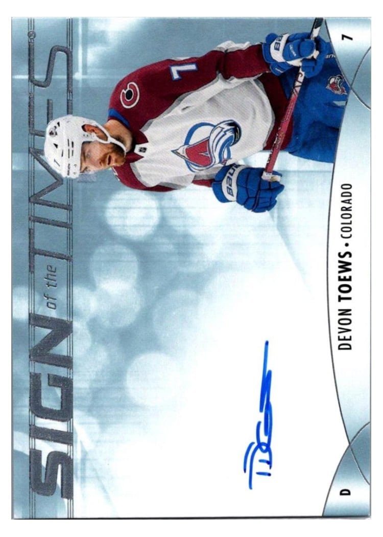 2023-24 SP Authentic Sign of the Times Auto Devon Toews #SOTT-DT card