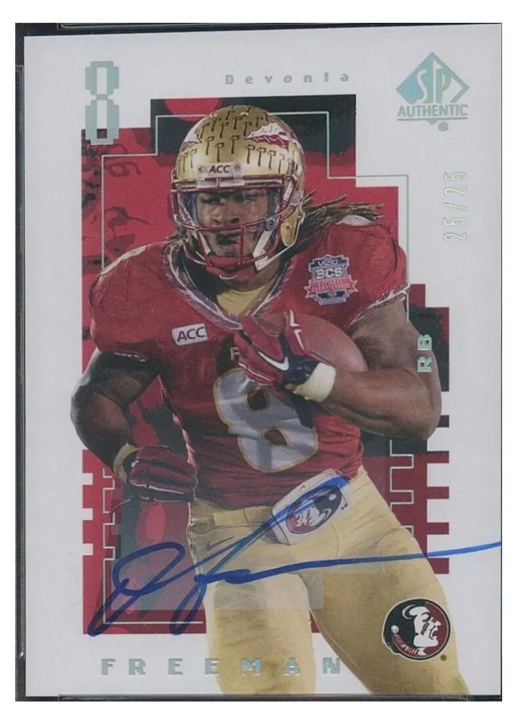 2014 SP Authentic Devonta Freeman Inscribed Autograph #53 card
