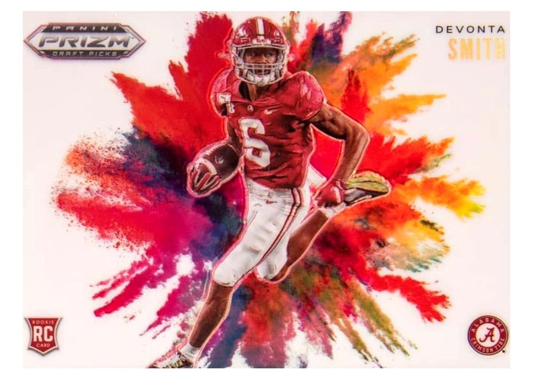2021 Panini Prizm Draft Picks Colorblast DeVonta Smith #8 card