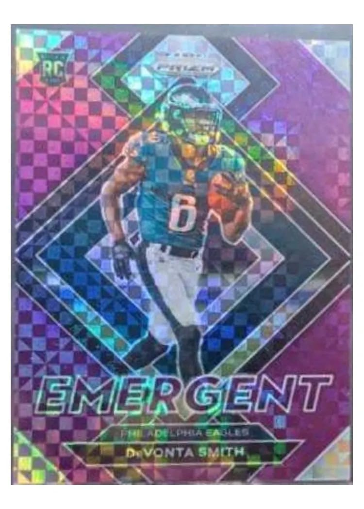 2021 Panini Prizm Emergent DeVonta Smith Purple Power Prizm #E-5 card