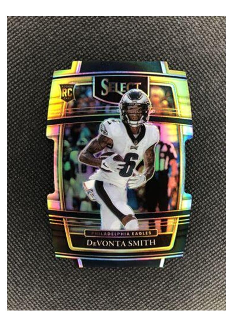 2021 Panini Select DeVonta Smith Black Gold Die Cut #49 card