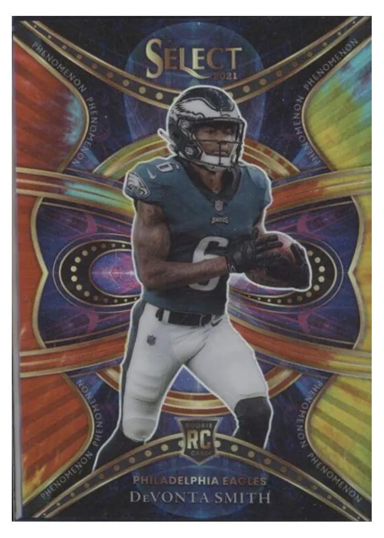 2021 Panini Select Phenomenon DeVonta Smith Tie Dye #PHE-19 card