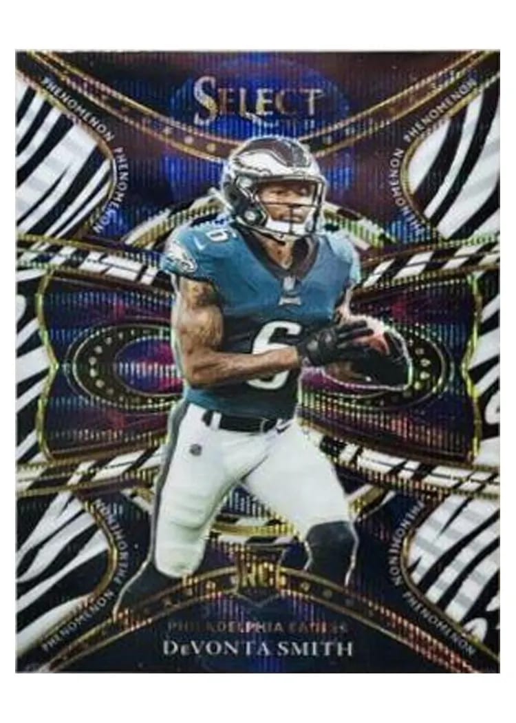 2021 Panini Select Phenomenon DeVonta Smith Zebra #PHE-19 card