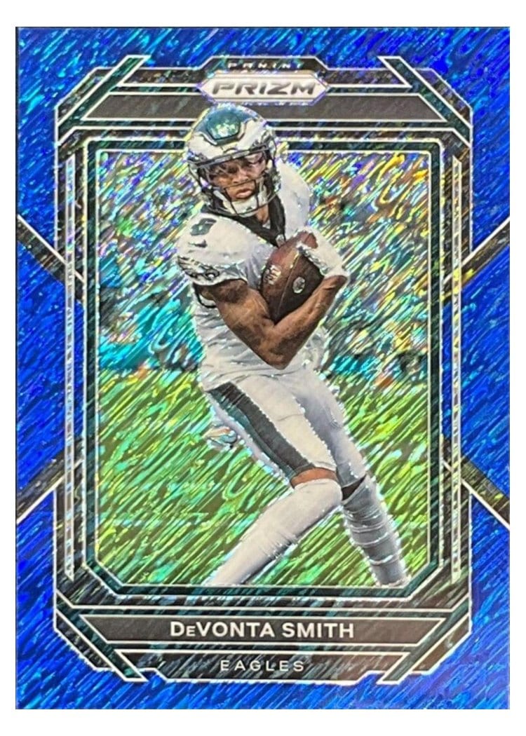 2022 Panini Prizm Base Set DeVonta Smith Blue Shimmer #237 card