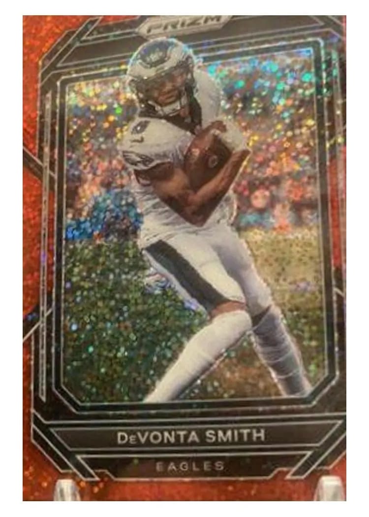 2022 Panini Prizm Base Set DeVonta Smith Red Sparkle #237 card