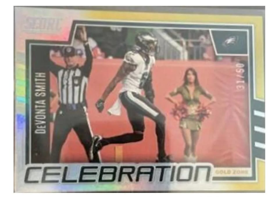 2022 Score Celebration DeVonta Smith Gold Zone #C-DS card