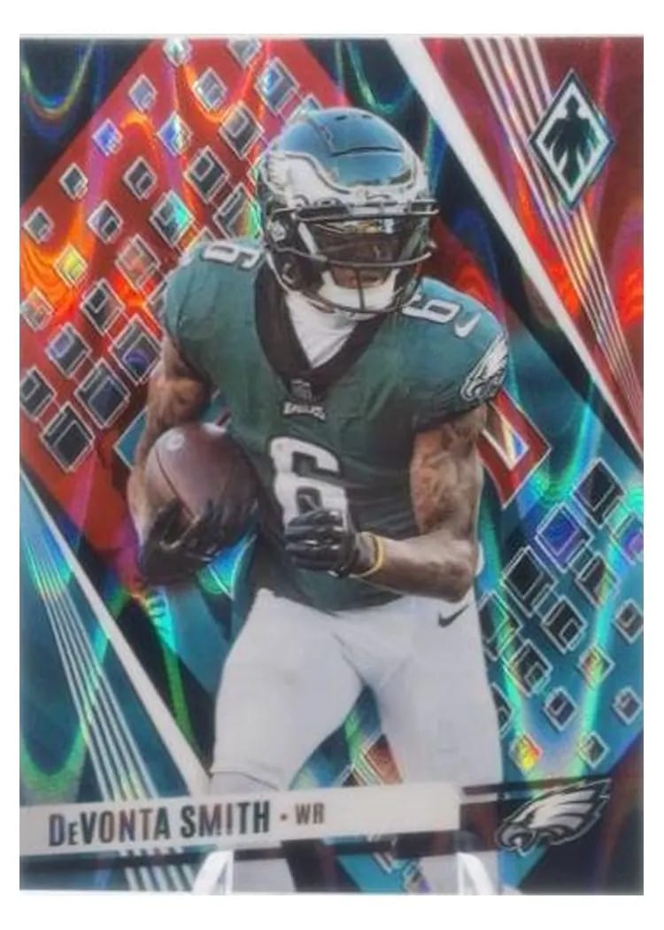 2023 Panini Phoenix Base Set DeVonta Smith SP Variation Fire Ice Seismic #90 card