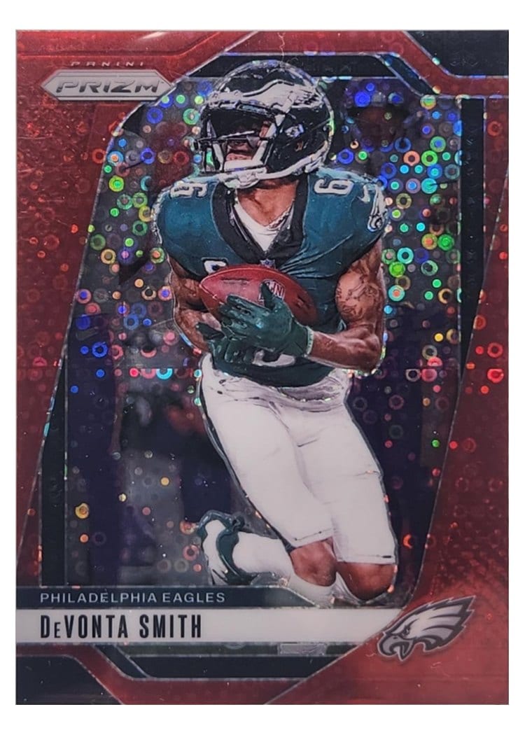 2024 Panini Prizm Base Set DeVonta Smith Red Sparkle #234 card