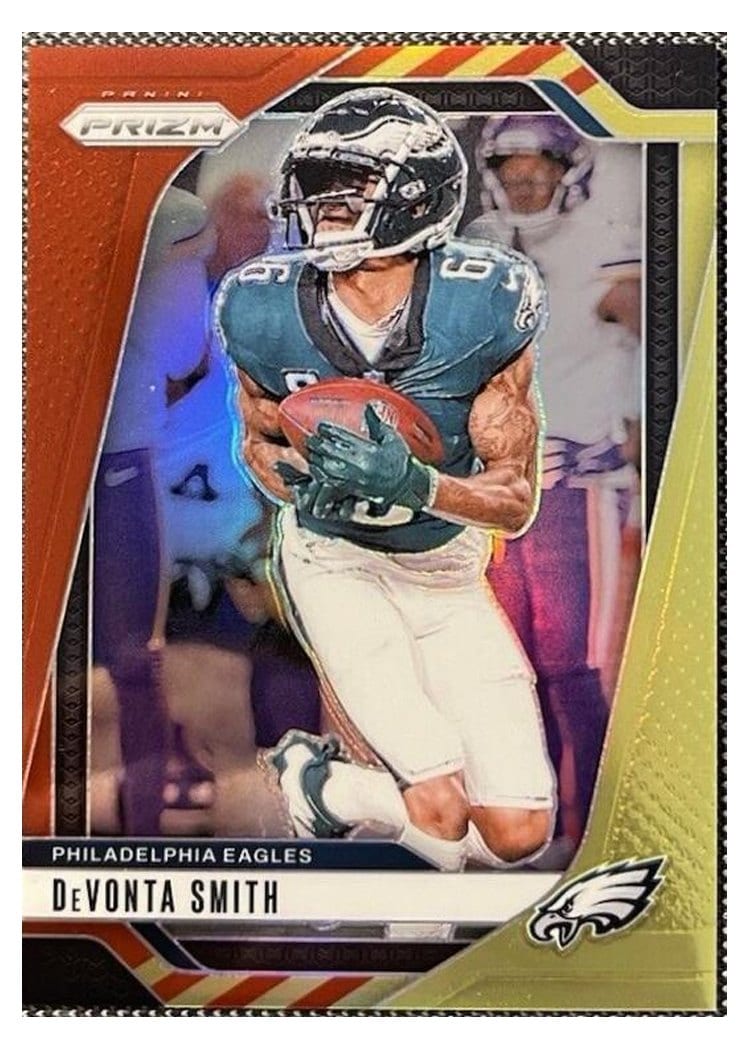 2024 Panini Prizm Base Set DeVonta Smith Red Yellow #234 card