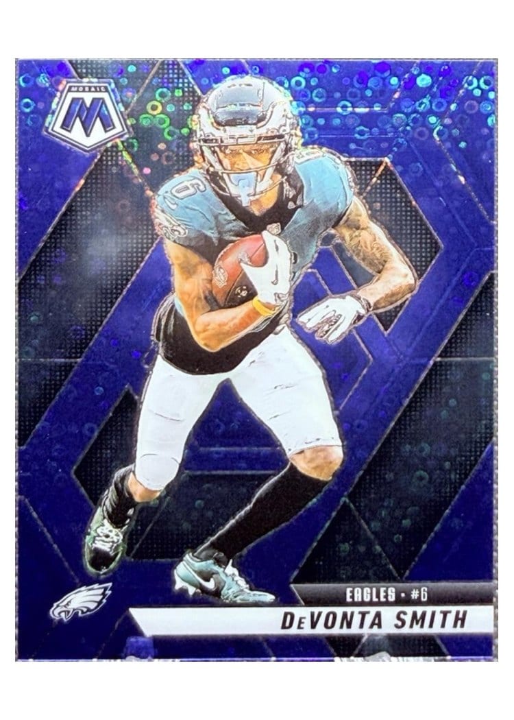 2025 Panini Mosaic Base Set DeVonta Smith Blue Sparkle #119 card