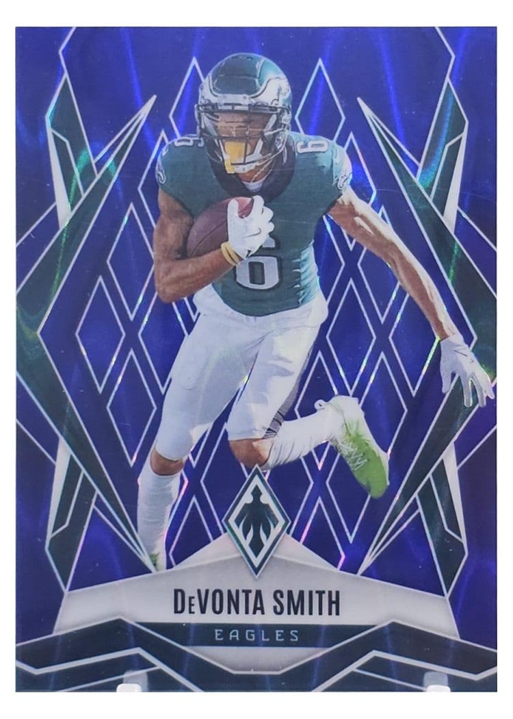 2025 Panini Phoenix Base Set DeVonta Smith Blue Seismic #12 card