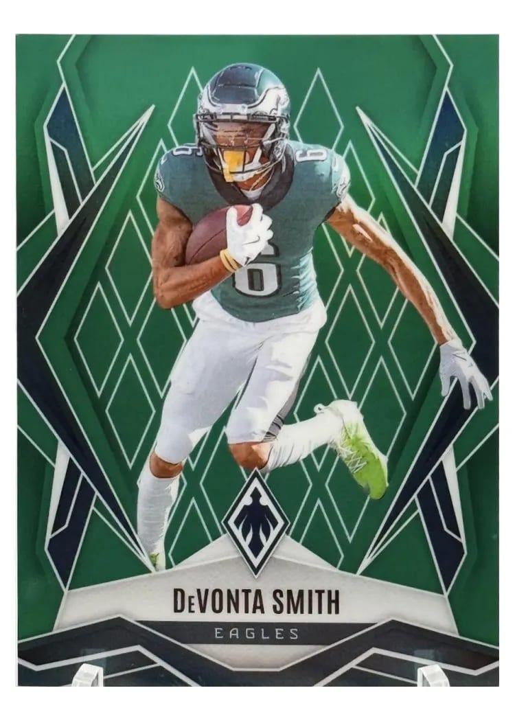2025 Panini Phoenix Base Set DeVonta Smith Green Seismic #12 card