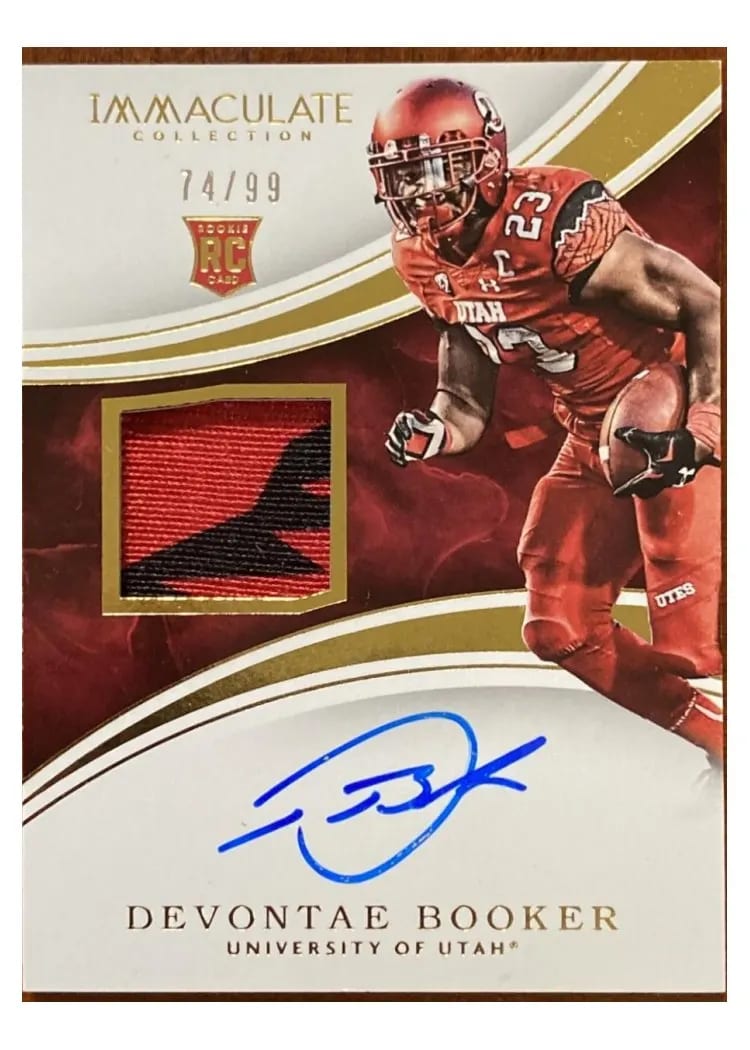 2016 Panini Immaculate Collegiate Devontae Booker Rookie Patch Autograph #121 card