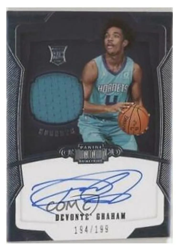 2018 Panini Dominion Devonte' Graham Autograph Jersey #162 card