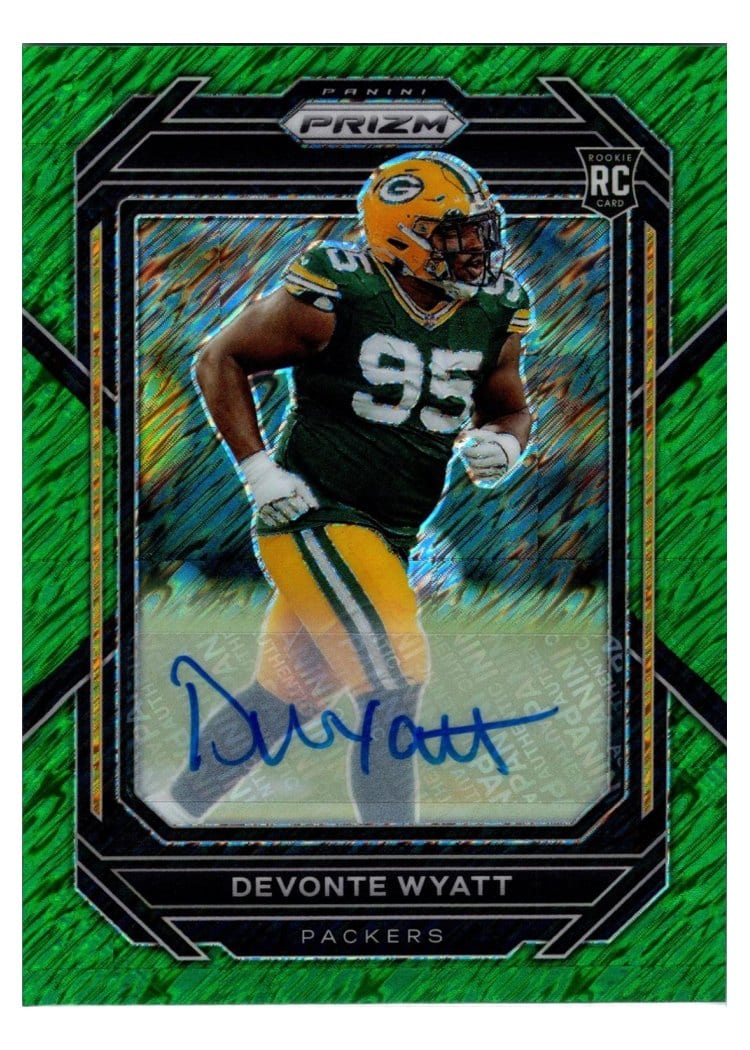 2022 Panini Prizm Base Set Devonte Wyatt Autograph Green Shimmer #377