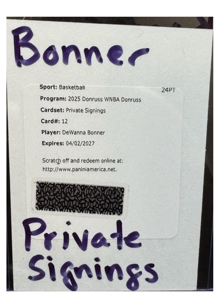 2025-26 Donruss WNBA Private Signings DeWanna Bonner #12 card
