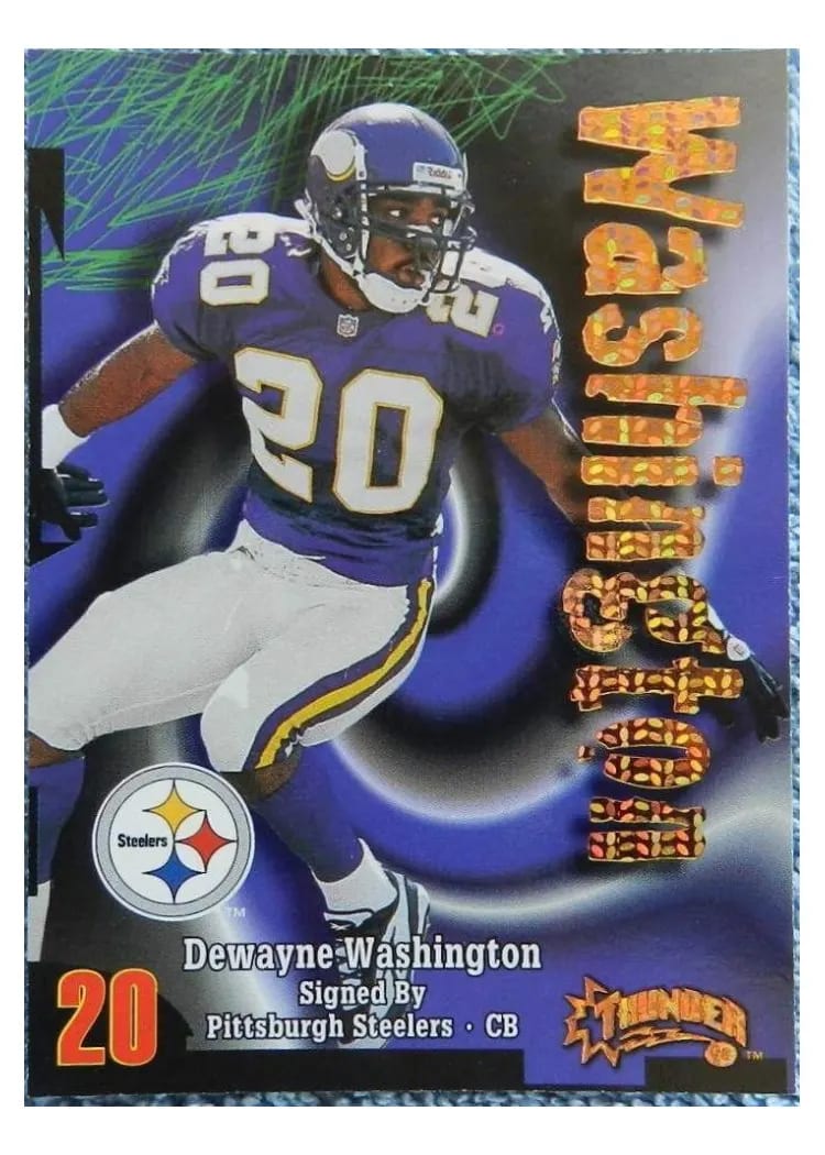 1998 Skybox Thunder Dewayne Washington Super Rave #19