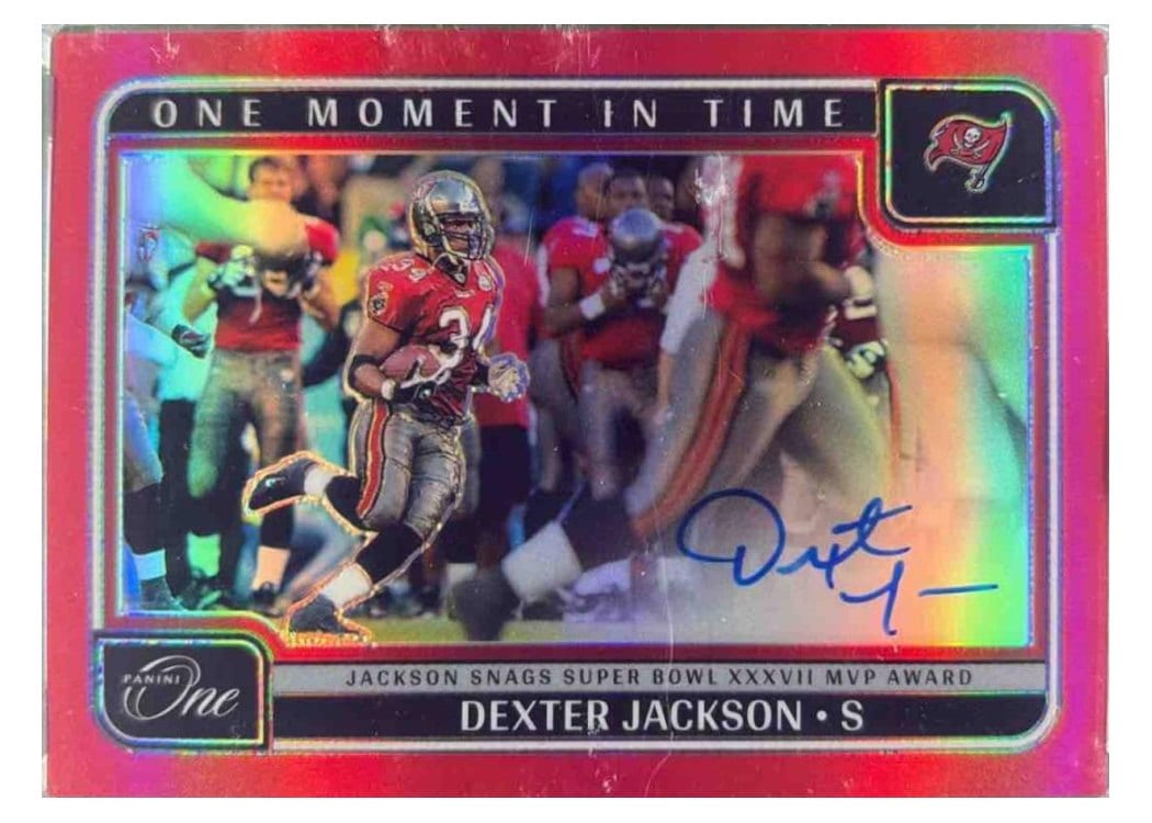 2024 Panini One One Moment in Time Autographs Dexter Jackson Red One Moment in Time Autograph #400 card