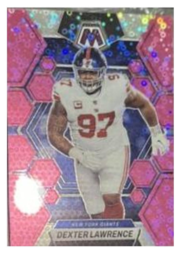 2023 Panini Mosaic Base Set Dexter Lawrence Pink Fluorescent #178 card