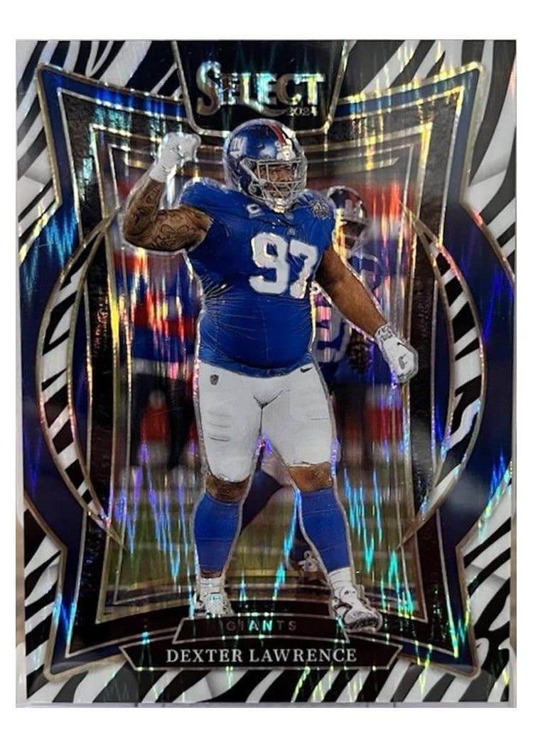 2024 Panini Select Base Set Dexter Lawrence Zebra Prizm #52 card