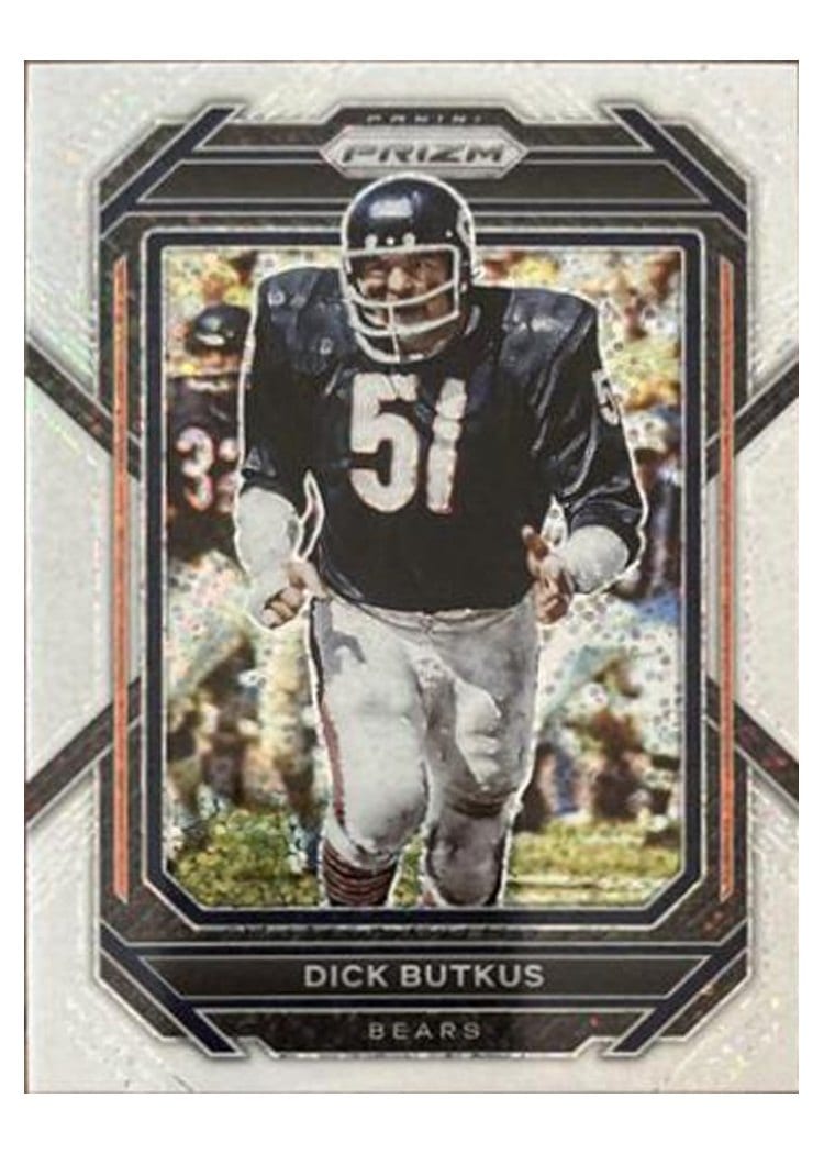 2022 Panini Prizm Base Set Dick Butkus White Sparkle #54 card