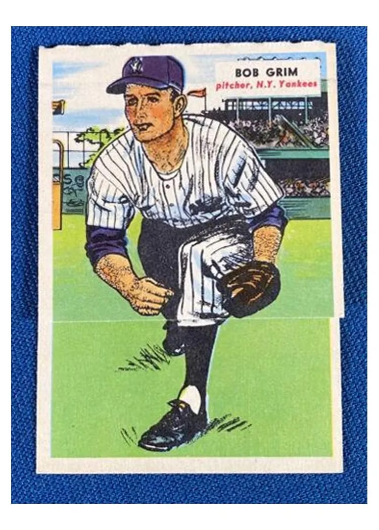 1955 Topps Doubleheaders Dick Hall, Bob Grim card