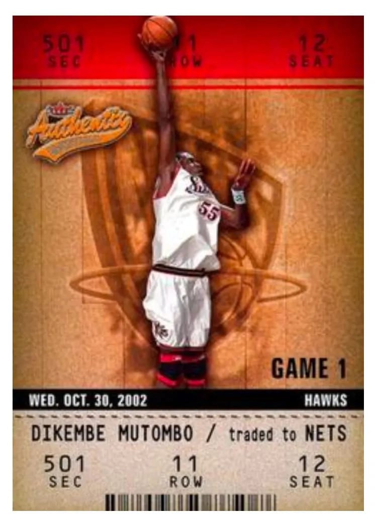 2002 Fleer Authentix Dikembe Mutombo #42 card