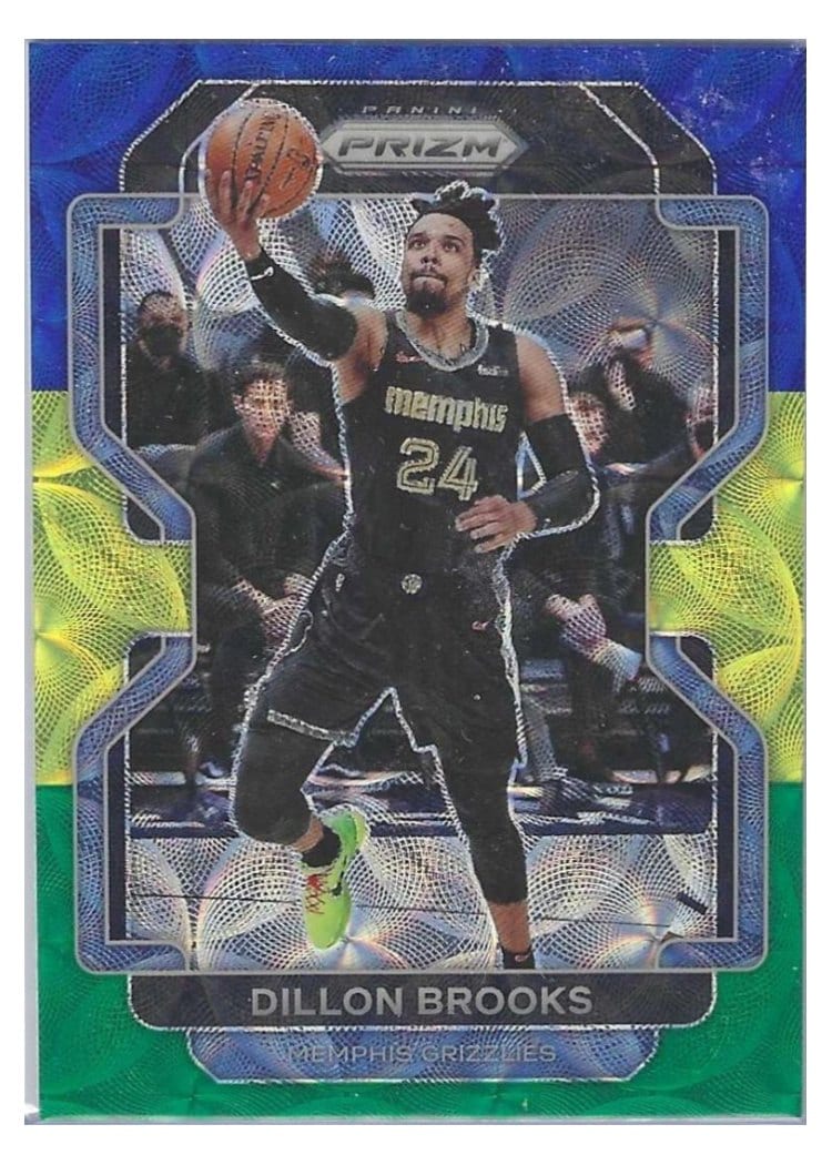 2021-22 Panini Prizm Base Set Dillon Brooks Blue Yellow Green Choice Prizm #202 card