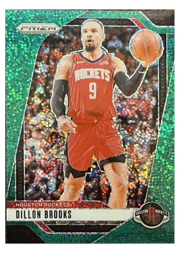 2024-25 Panini Prizm Base Set Dillon Brooks Green Sparkle #213 card