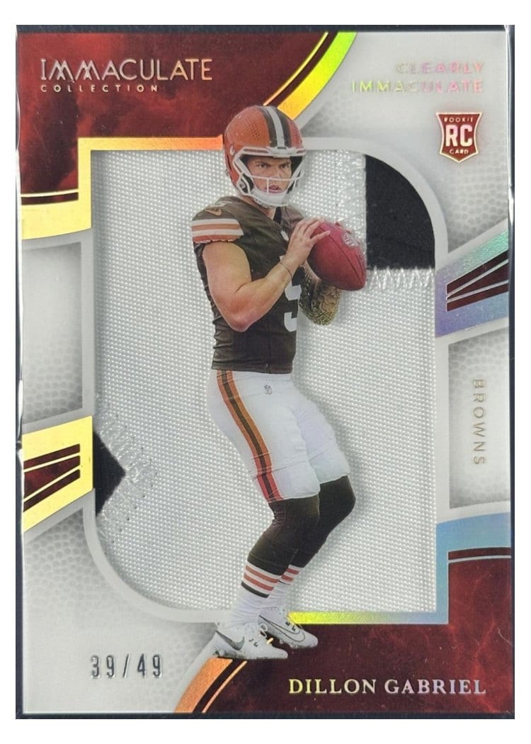 2025 Panini Immaculate Clearly Immaculate Rookie Jerseys Dillon Gabriel #6 card
