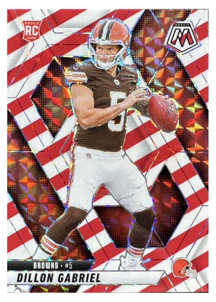 2025 Panini Mosaic Base Set Dillon Gabriel Red White Stripe #332 card