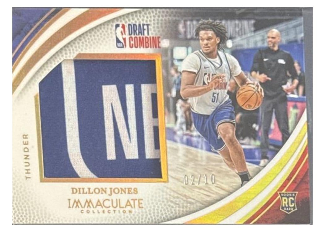 2024-25 Panini Immaculate Collection Draft Combine Memorabilia Set Dillon Jones #7 card