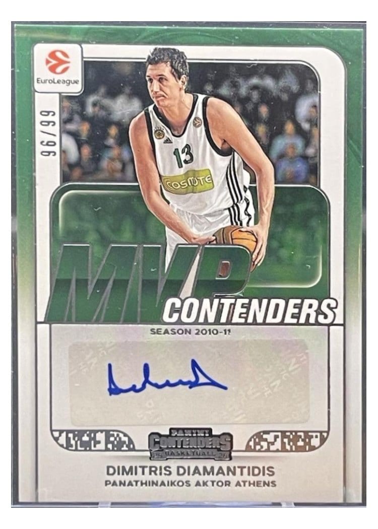 2025-26 Panini Contenders EuroLeague MVP Contenders Autographs Dimitris Diamantidis #8 card