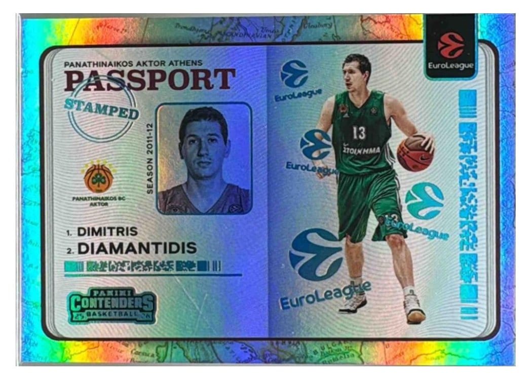 2025 Panini Contenders EuroLeague Passport Stamped Dimitris Diamantidis #6 card