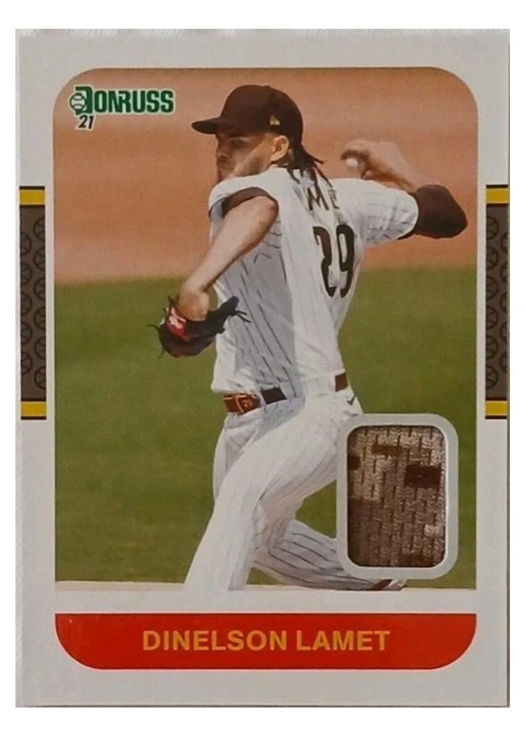2021 Donruss Retro 1987 Materials Dinelson Lamet #87M-DL card