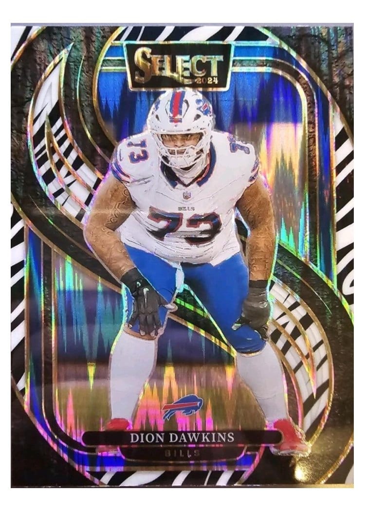2024 Panini Select Base Set Dion Dawkins Zebra Prizm Shock #152 card