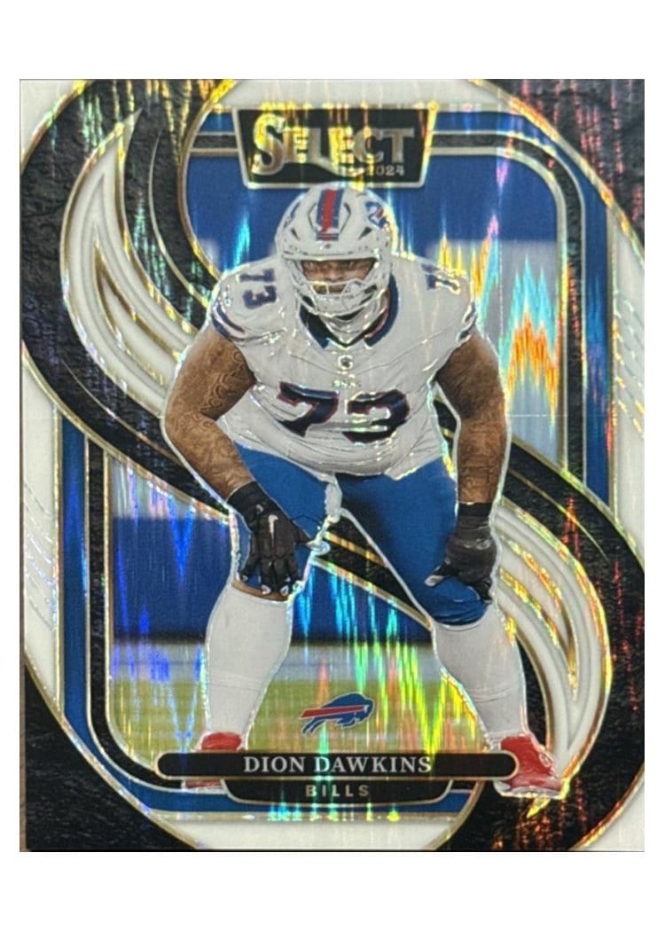 2024 Panini Select Base Set Dion Dawkins White Prizm Shock #152 card