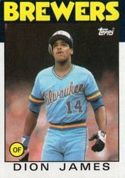 1986 Topps Base Set Dion James #76 card