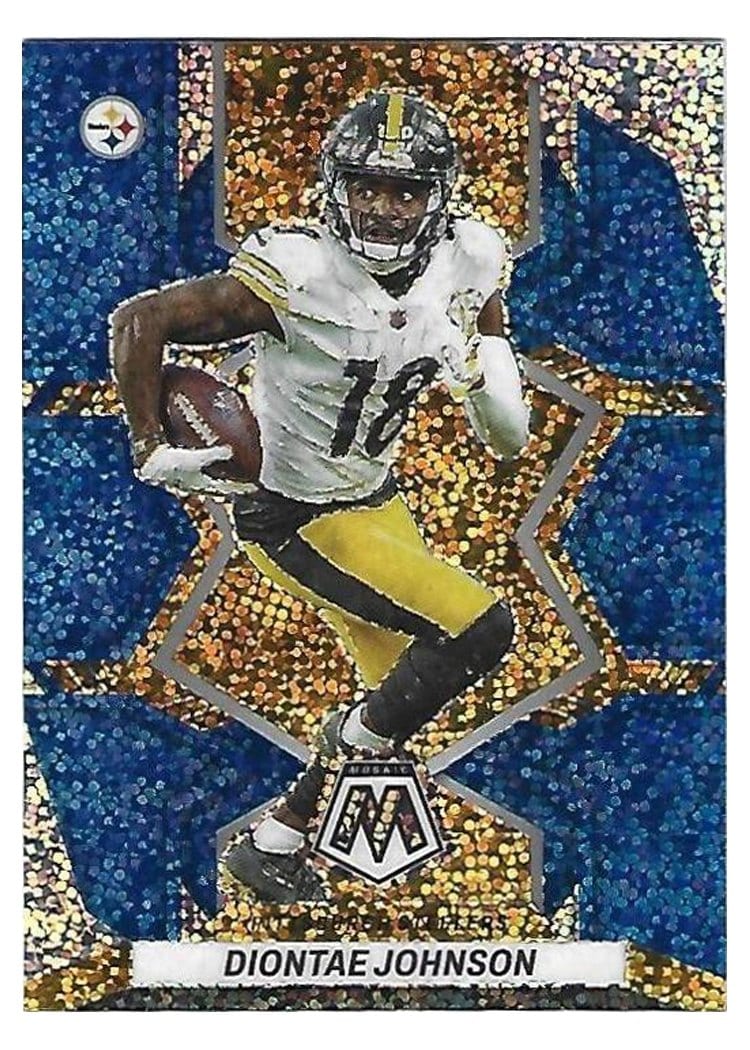 2022 Panini Mosaic Base Set Diontae Johnson Blue Sparkle #165 card