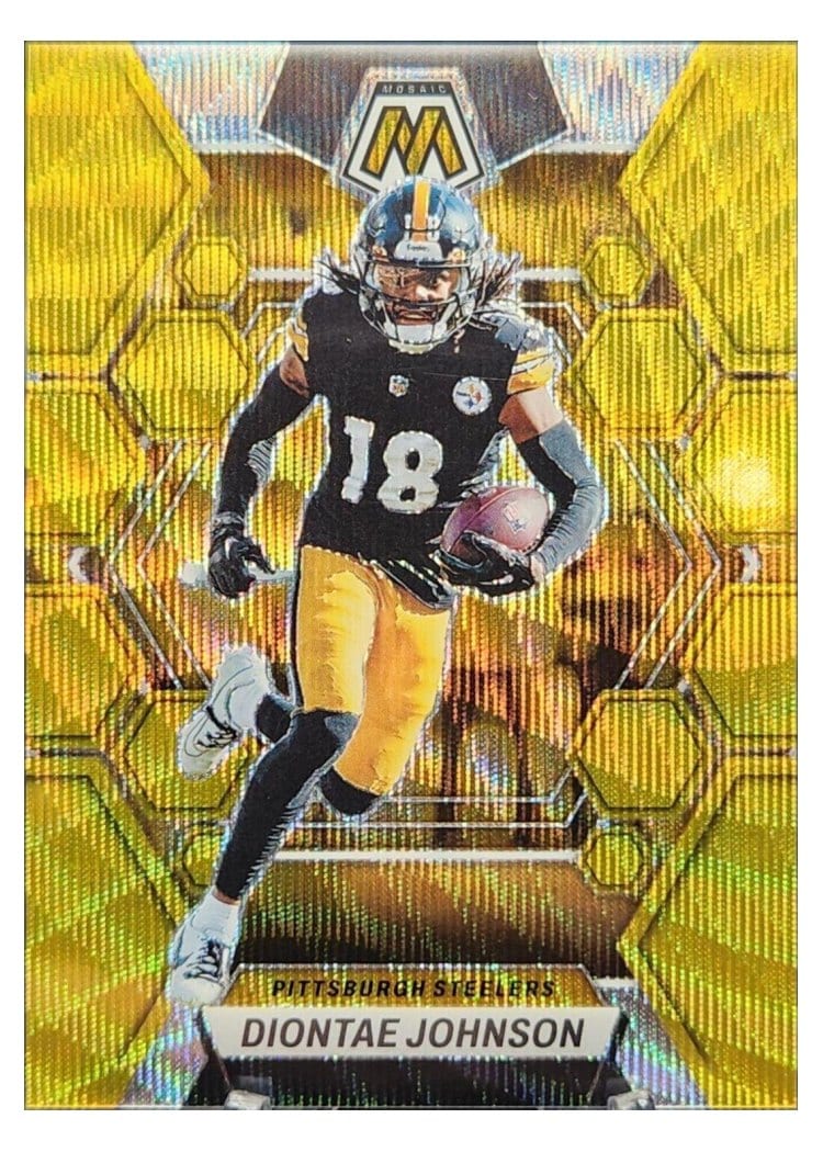 2023 Panini Mosaic Base Set Diontae Johnson Gold Wave #204 card