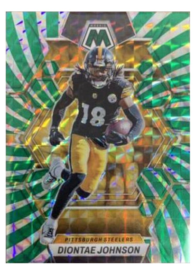 2023 Panini Mosaic Base Set Diontae Johnson Green Swirl #204 card