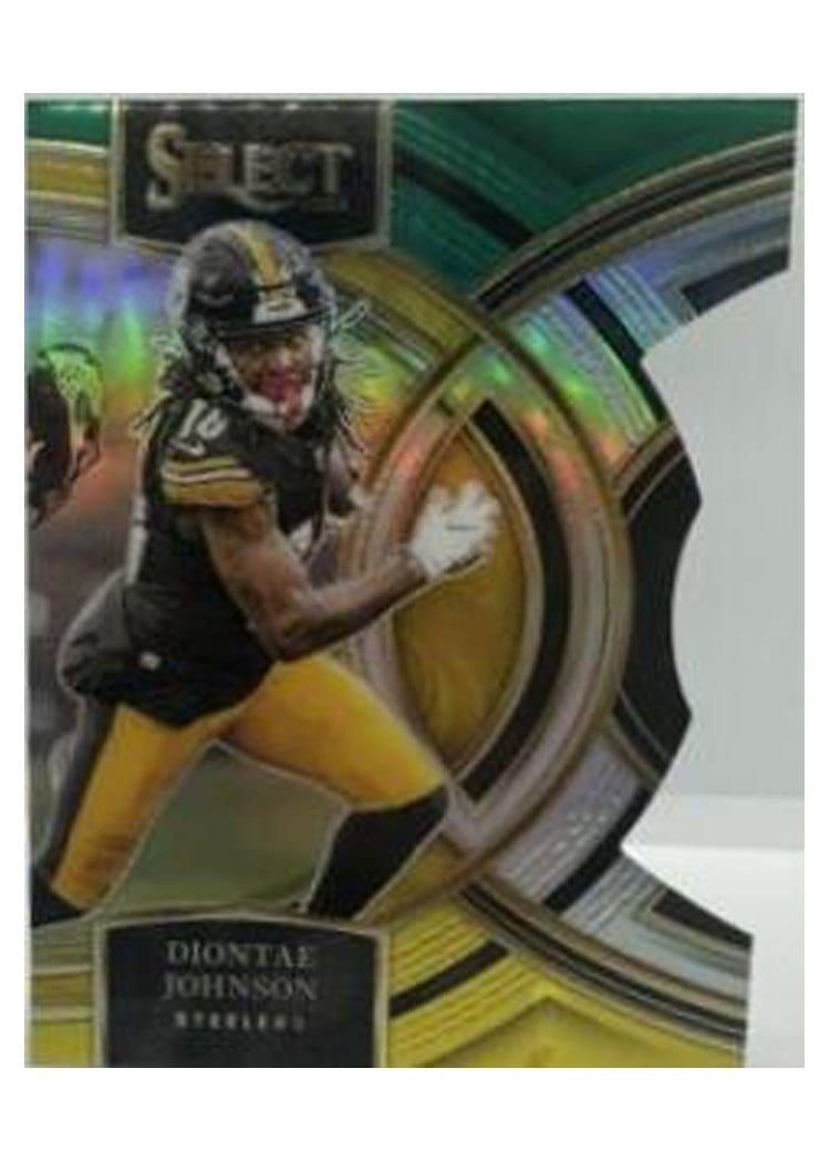 2023 Panini Select Base Set Diontae Johnson Green Yellow Prizm Die-Cut #124 card
