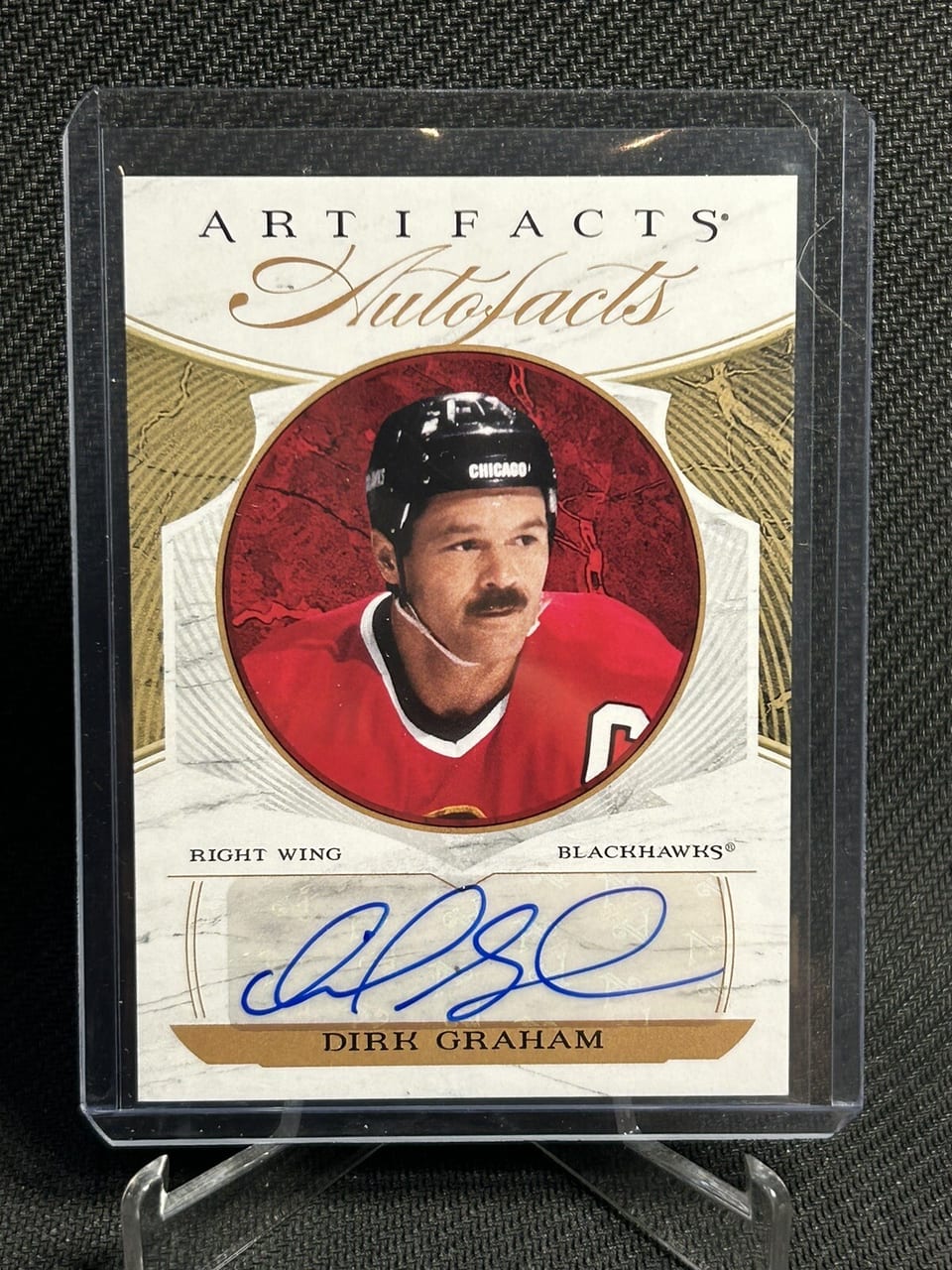 2022-23 Upper Deck Artifacts Autograph Facts Dirk Graham #AF-DG card